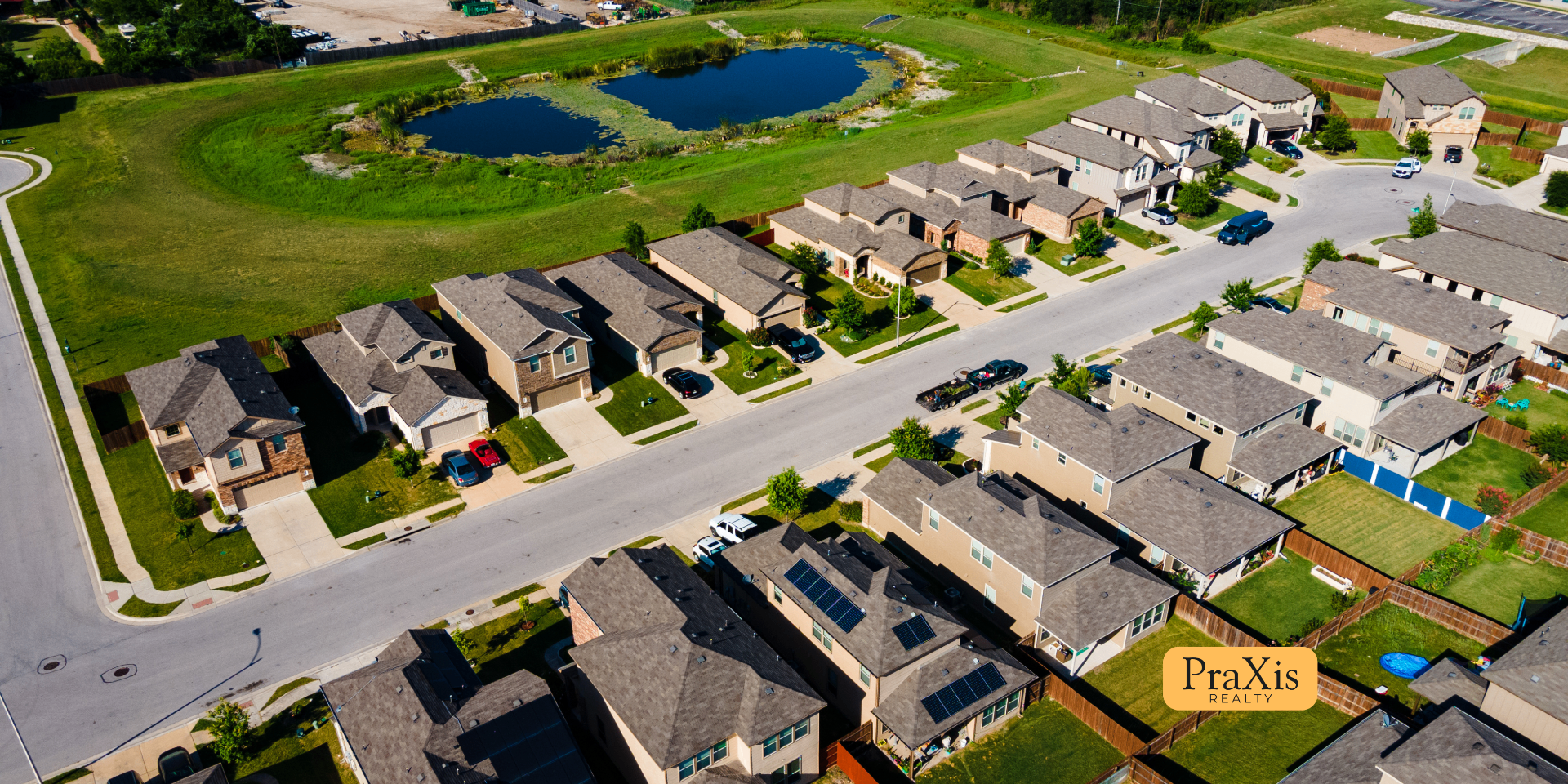 Aerial view of a verified residential neighborhood
